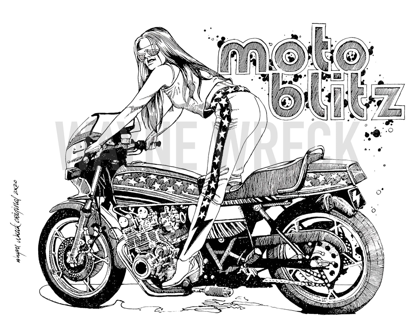 80's Drag Girl - Moto Blitz Print