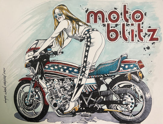 80's Drag Girl - Moto Blitz Print
